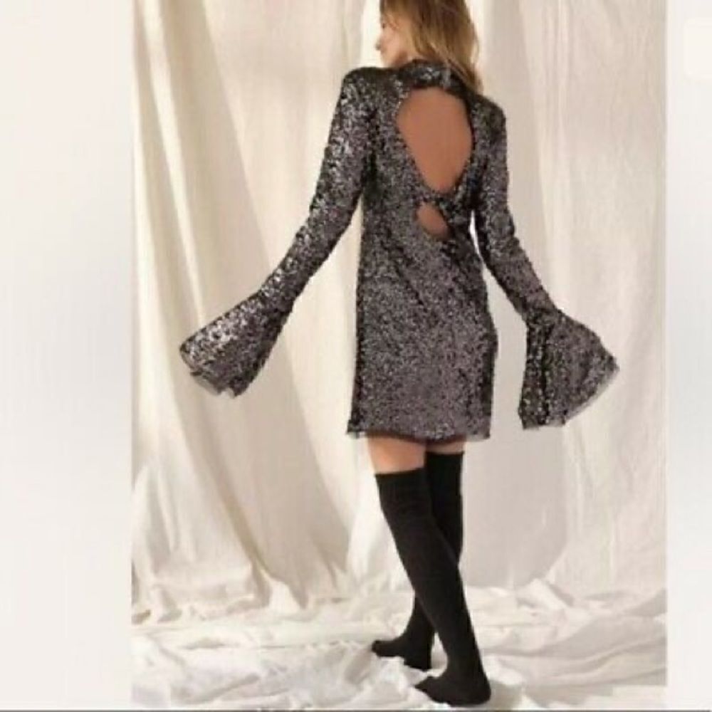FREE PEOPLE DEZDEMONA MINI DRESS BLACK - Picture 3 of 11